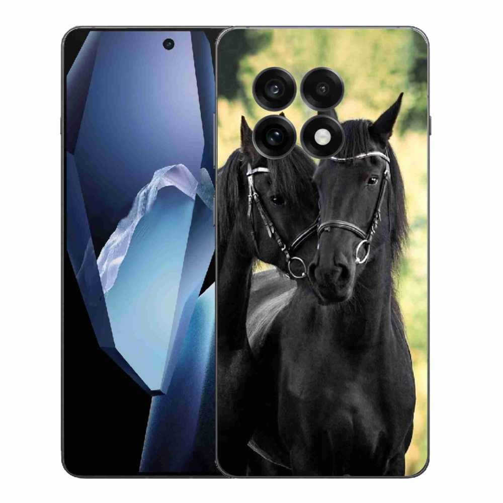 Gelový kryt mmCase na One Plus 13R - dva černí koně