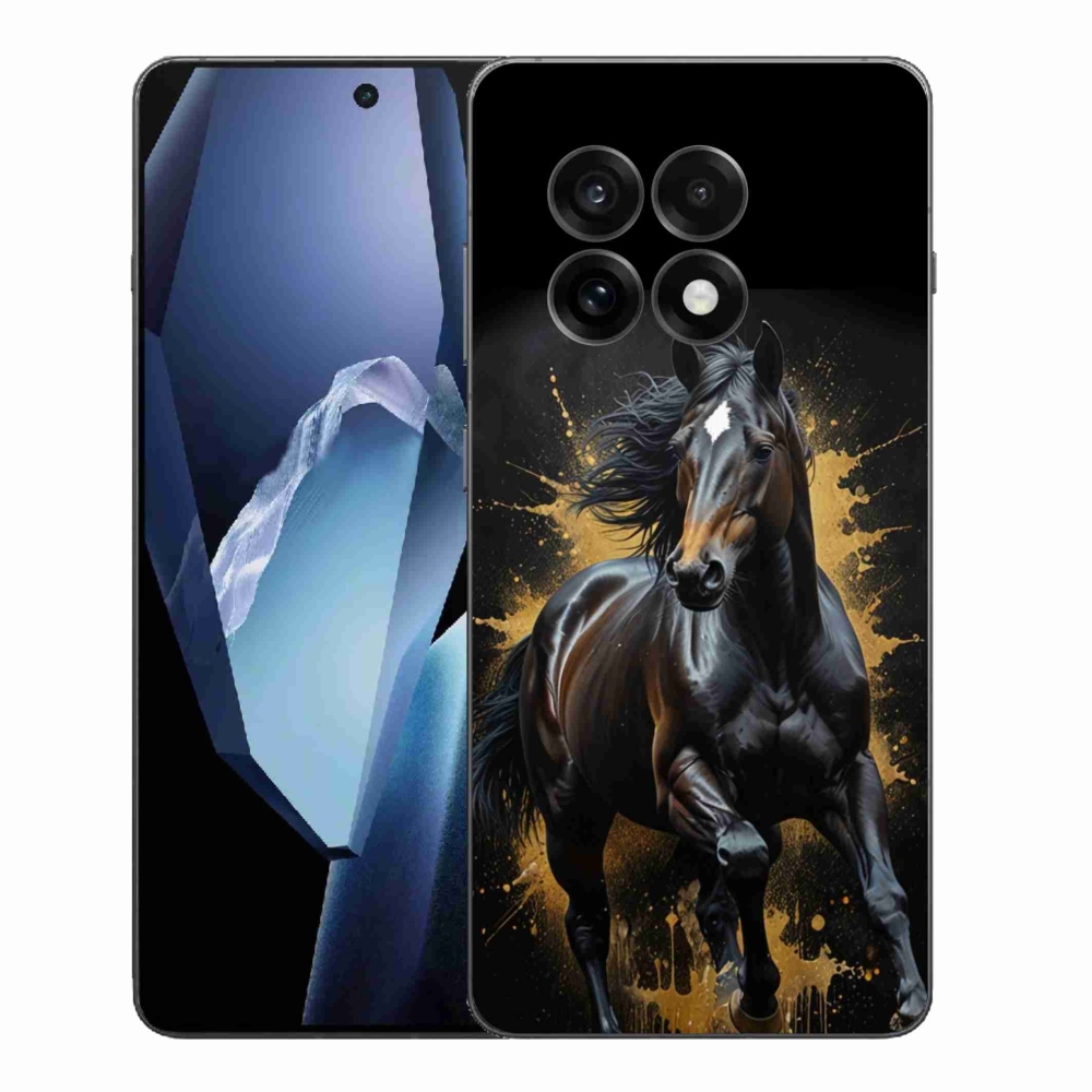 Gelový kryt mmCase na One Plus 13R - elegantní černý hřebec