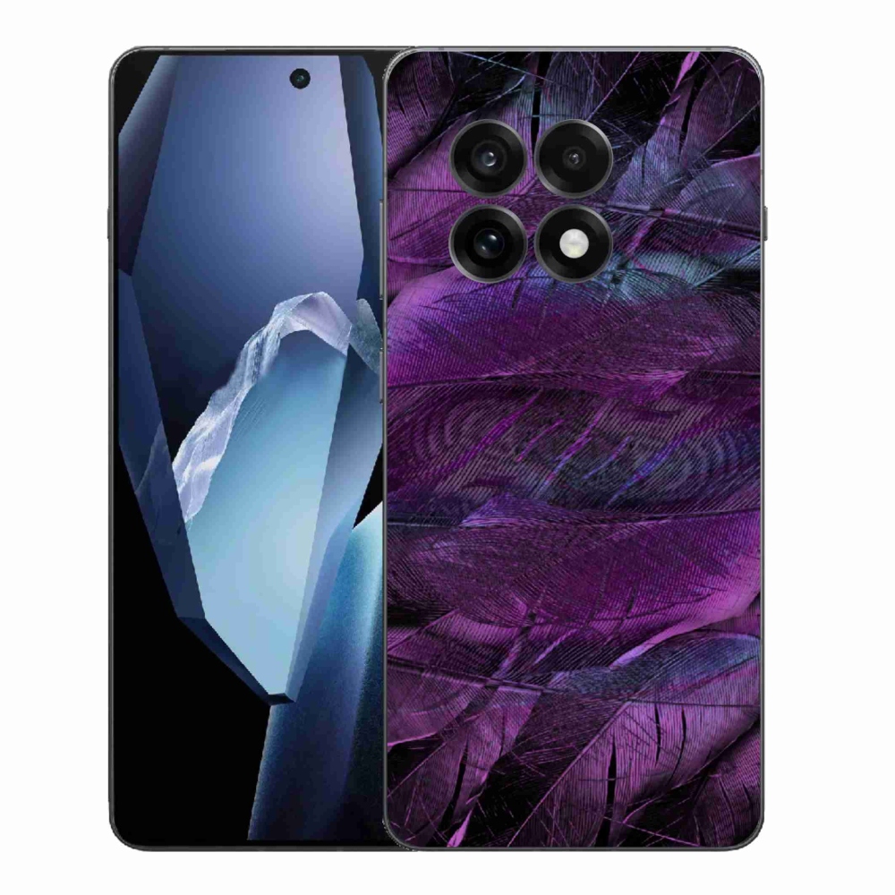 Gelový kryt mmCase na One Plus 13R - fialová pírka