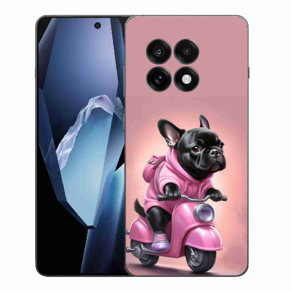 Gelový kryt mmCase na One Plus 13R - francouzský buldoček na skútru