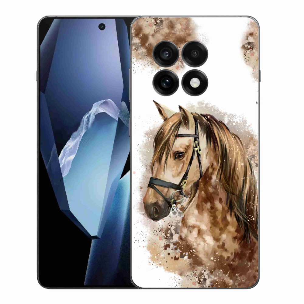 Gelový kryt mmCase na One Plus 13R - hnědý kreslený kůň