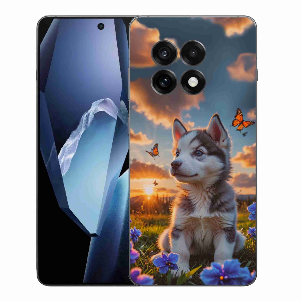 Gelový kryt mmCase na One Plus 13R - husky při západu slunce