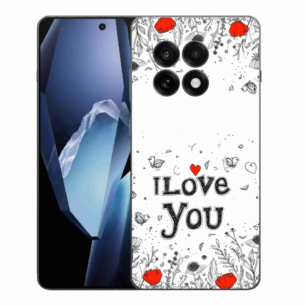 Gelový kryt mmCase na One Plus 13R - I love you bílé pozadí