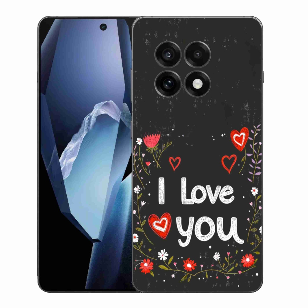 Gelový kryt mmCase na One Plus 13R - I love you černé pozadí