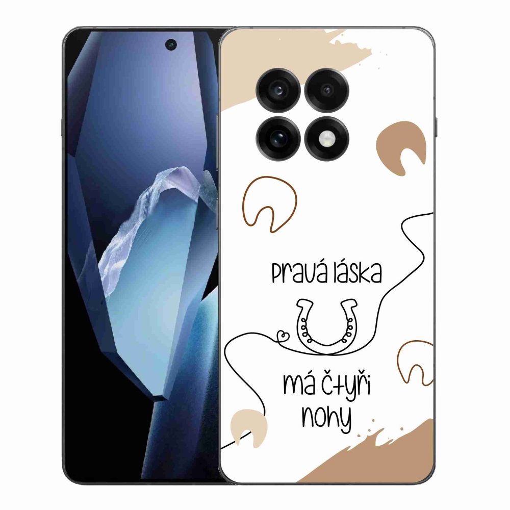 Gelový kryt mmCase na One Plus 13R - koňský motiv bílé pozadí