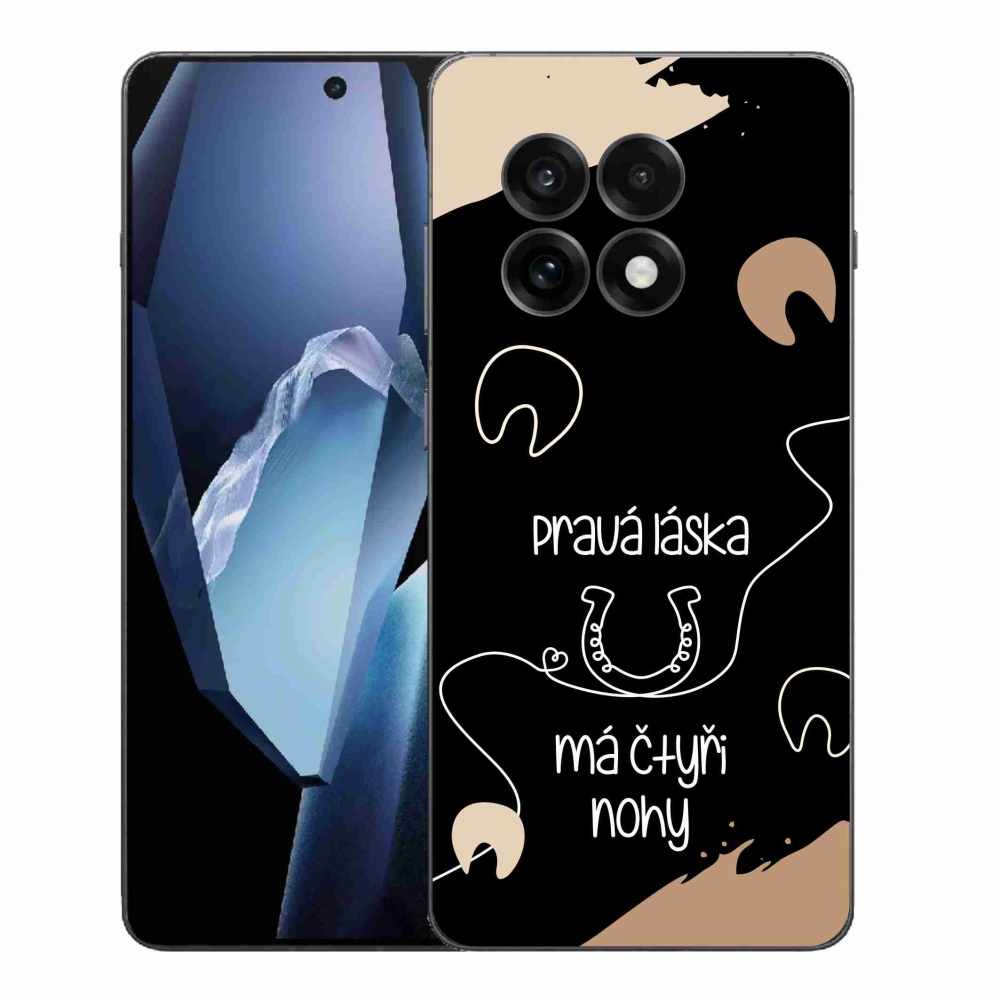 Gelový kryt mmCase na One Plus 13R - koňský motiv černé pozadí