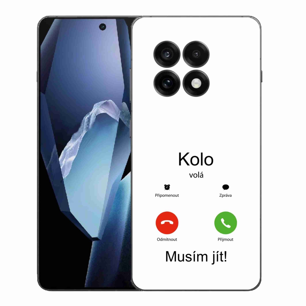 Gelový kryt mmCase na One Plus 13R - kolo volá bílé pozadí