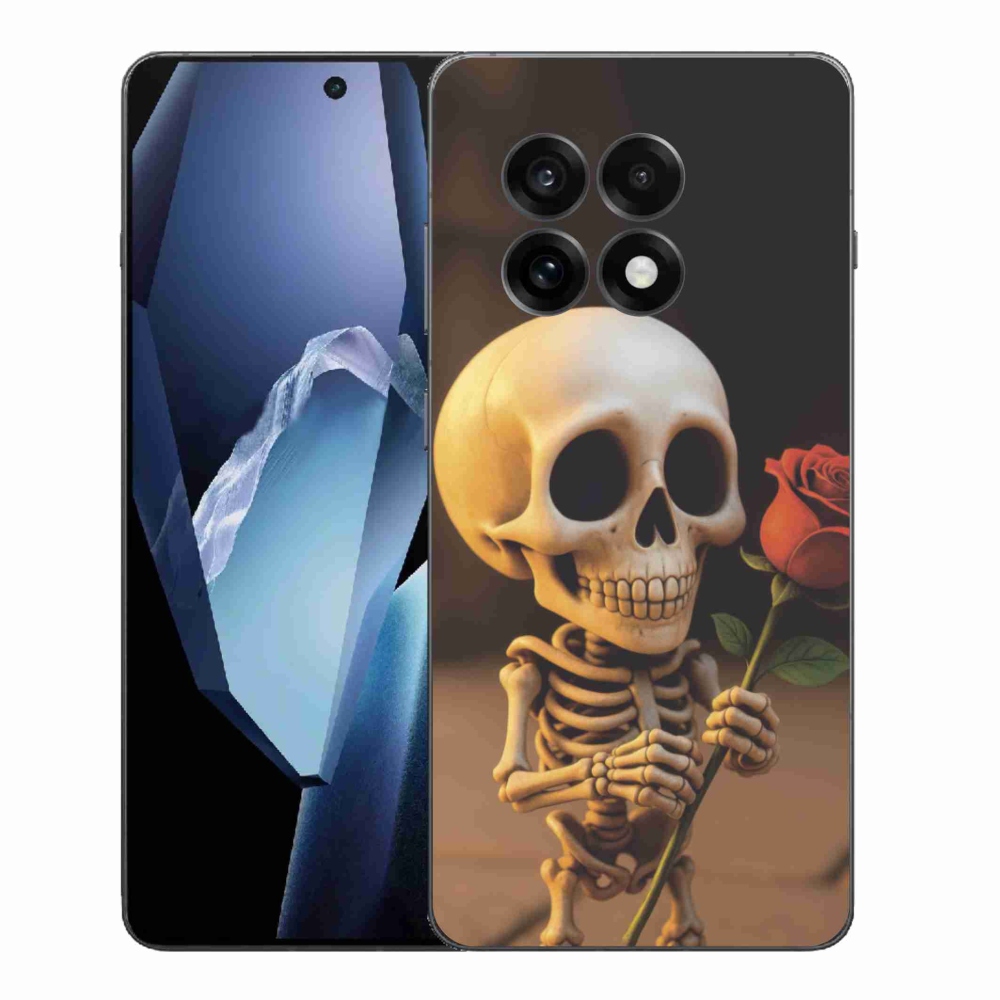 Gelový kryt mmCase na One Plus 13R - kostlivec s růží