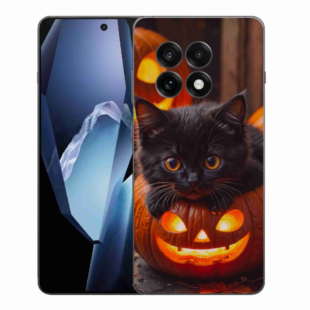 Gelový kryt mmCase na One Plus 13R - kotě a dýně