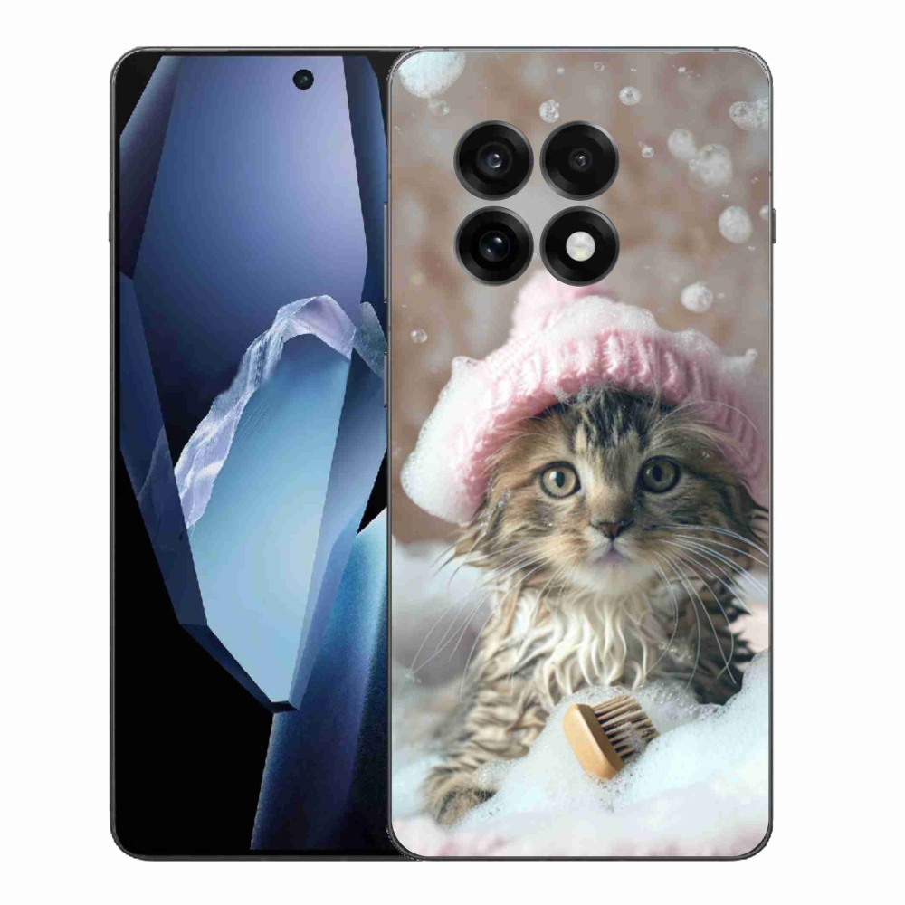 Gelový kryt mmCase na One Plus 13R - kotě a koupel