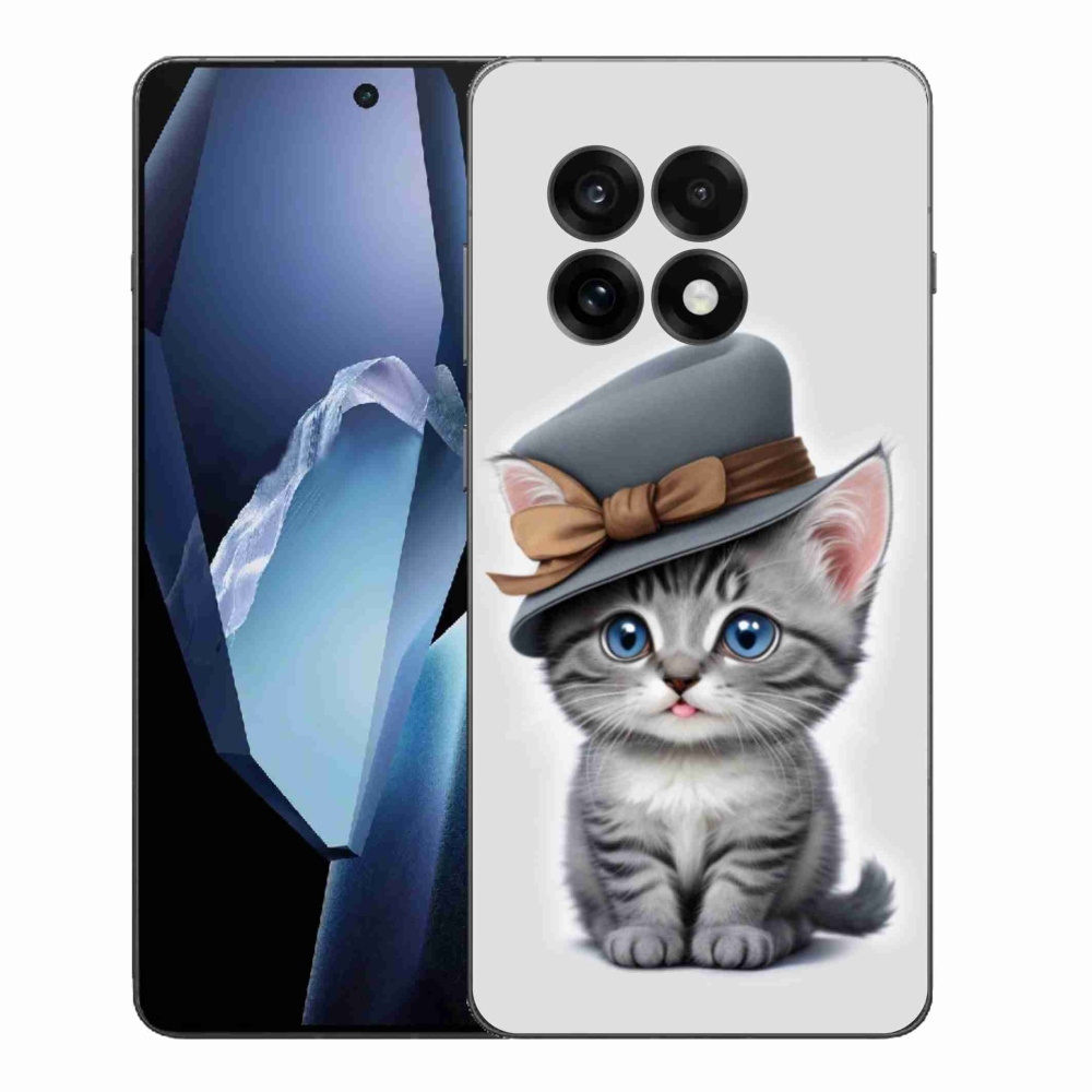 Gelový kryt mmCase na One Plus 13R - kotě s kloboukem