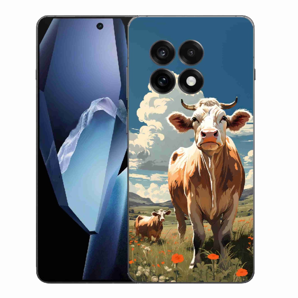 Gelový kryt mmCase na One Plus 13R - krávy na louce