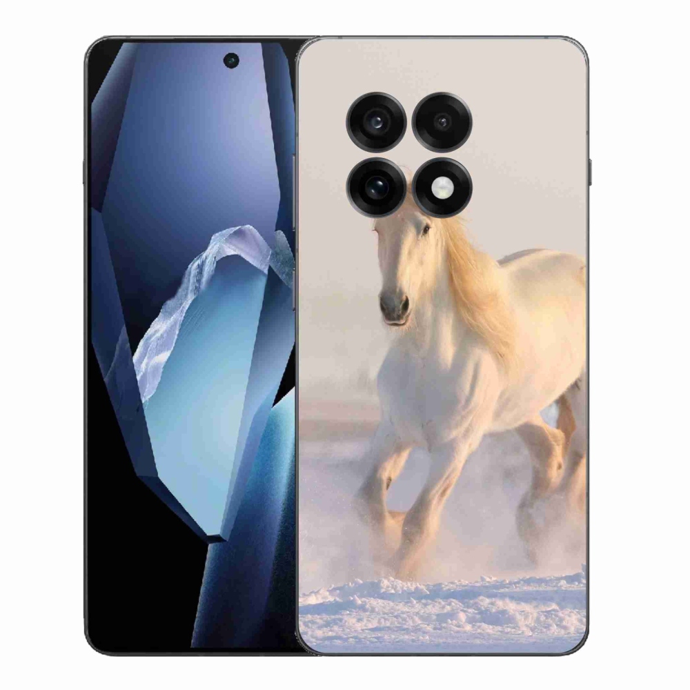 Gelový kryt mmCase na One Plus 13R - kůň ve sněhu