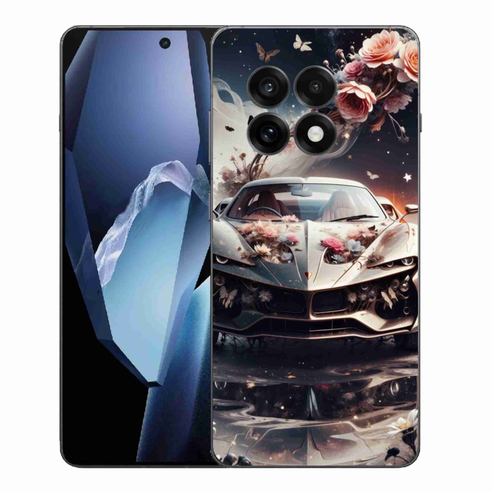 Gelový kryt mmCase na One Plus 13R - květinový sportovní vůz