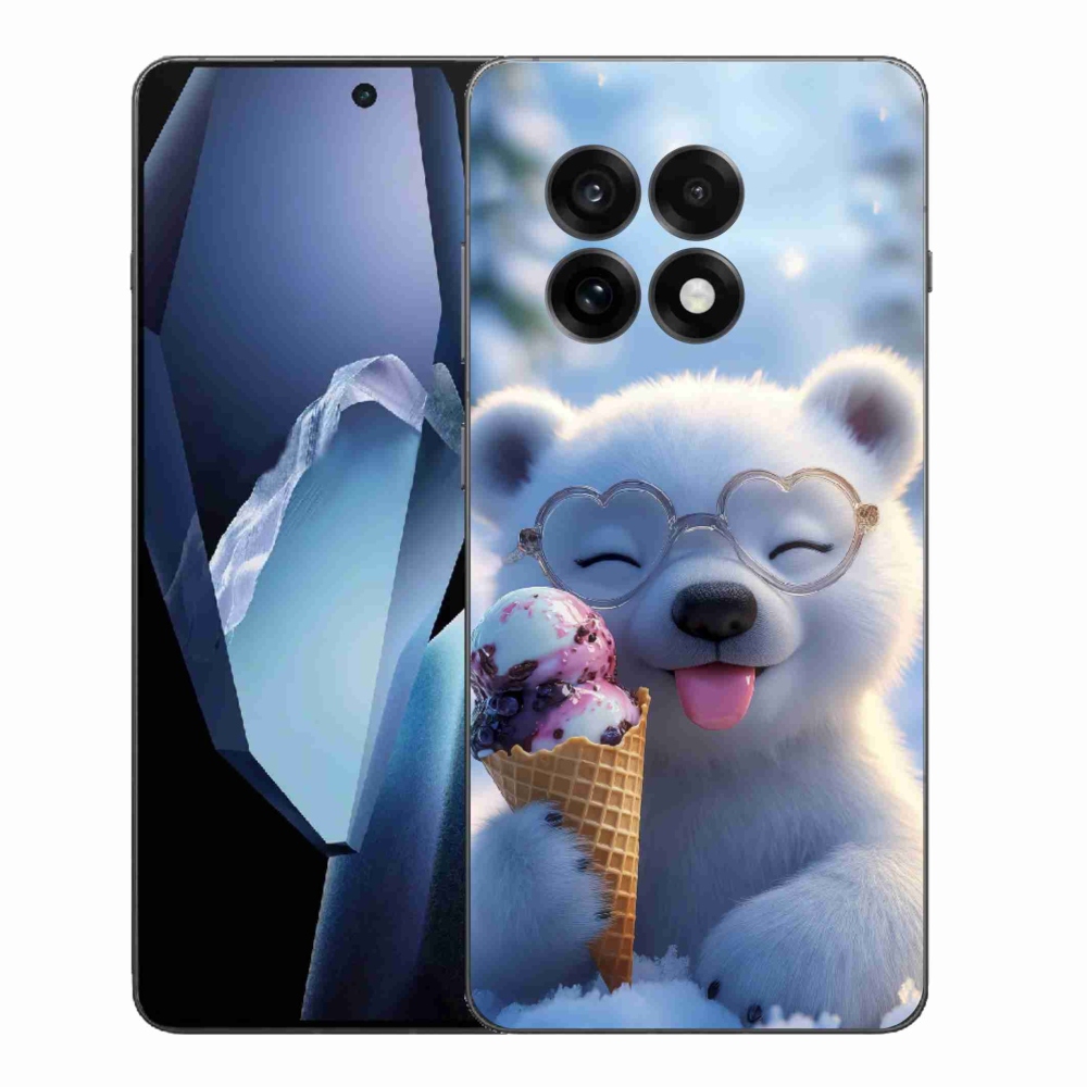Gelový kryt mmCase na One Plus 13R - medvídek se zmrzlinou