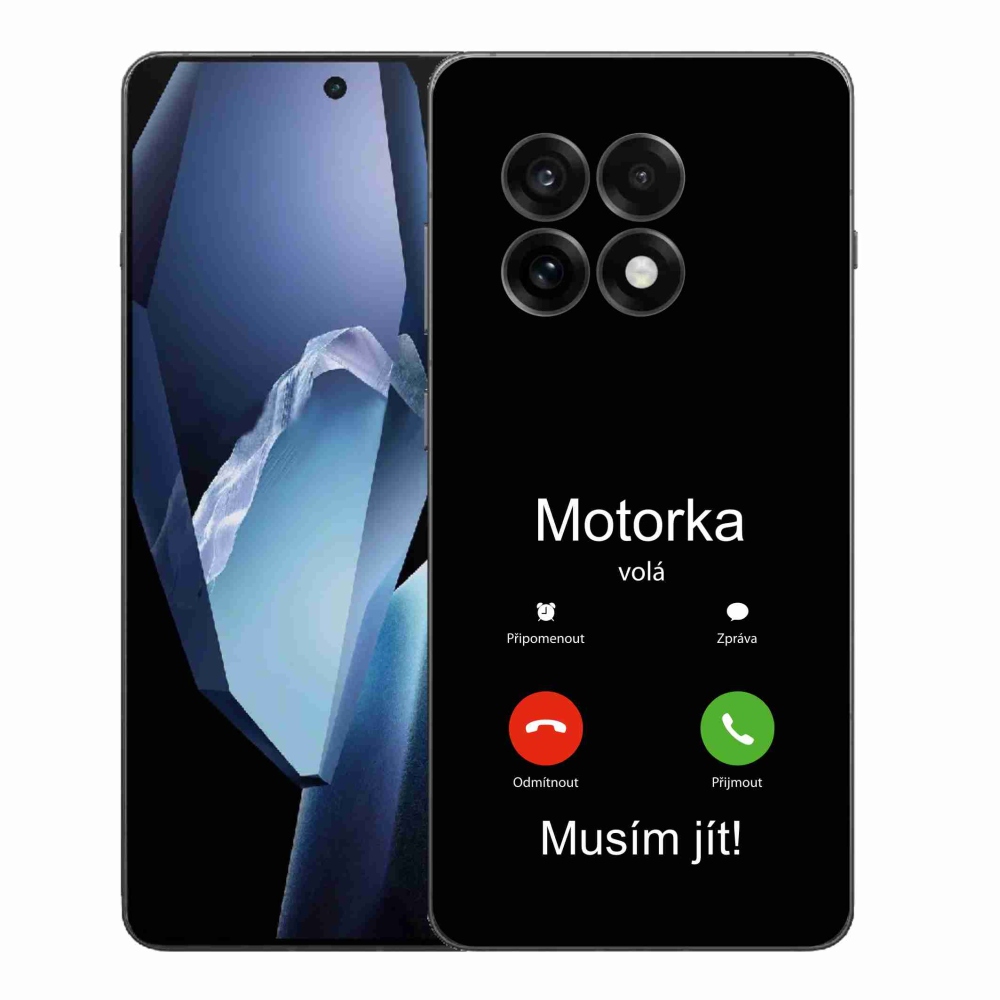 Gelový kryt mmCase na One Plus 13R - motorka volá černé pozadí