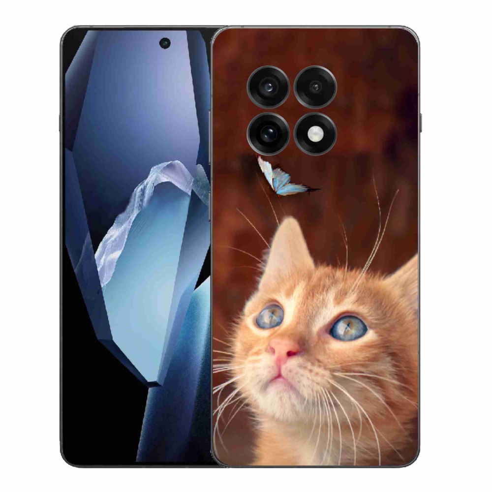Gelový kryt mmCase na One Plus 13R - motýl a kotě