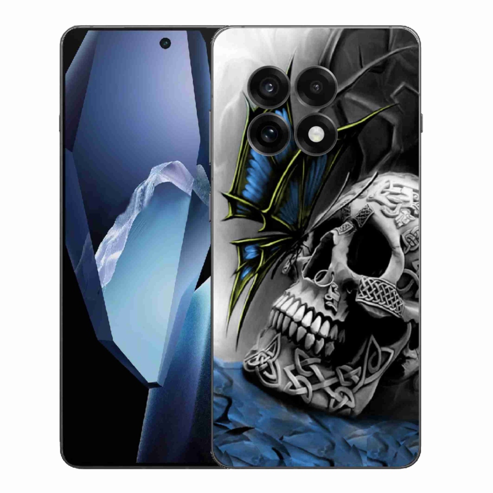 Gelový kryt mmCase na One Plus 13R - motýl a lebka