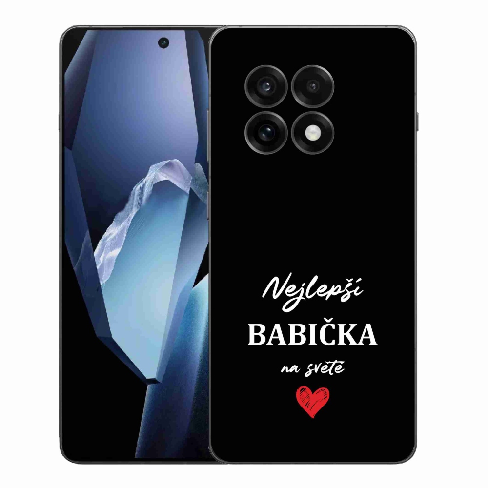 Gelový kryt mmCase na One Plus 13R - nejlepší babička 1 černé pozadí