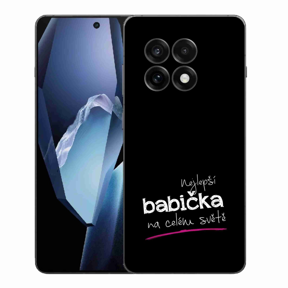 Gelový kryt mmCase na One Plus 13R - nejlepší babička 4 černé pozadí