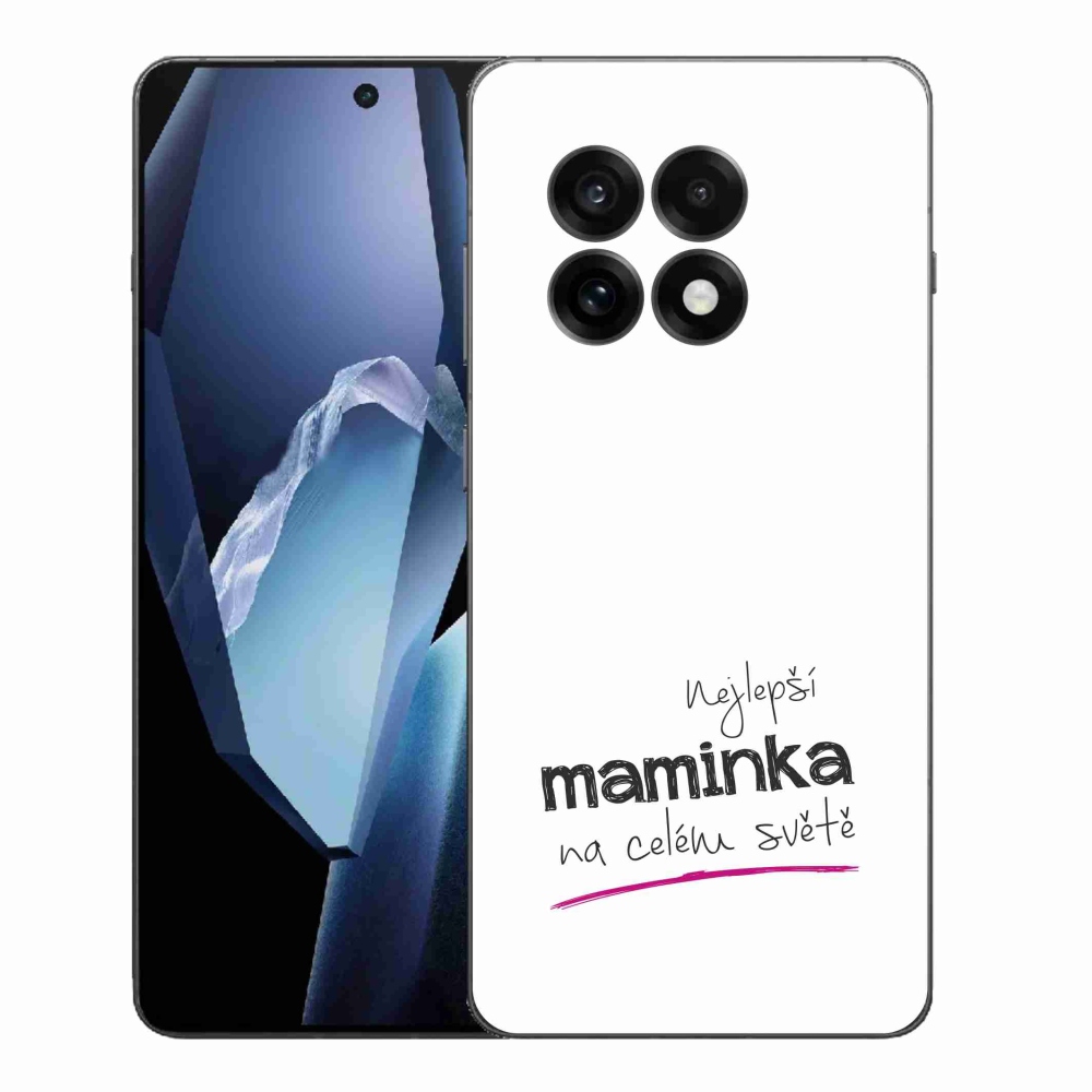 Gelový kryt mmCase na One Plus 13R - nejlepší maminka 4 bílé pozadí