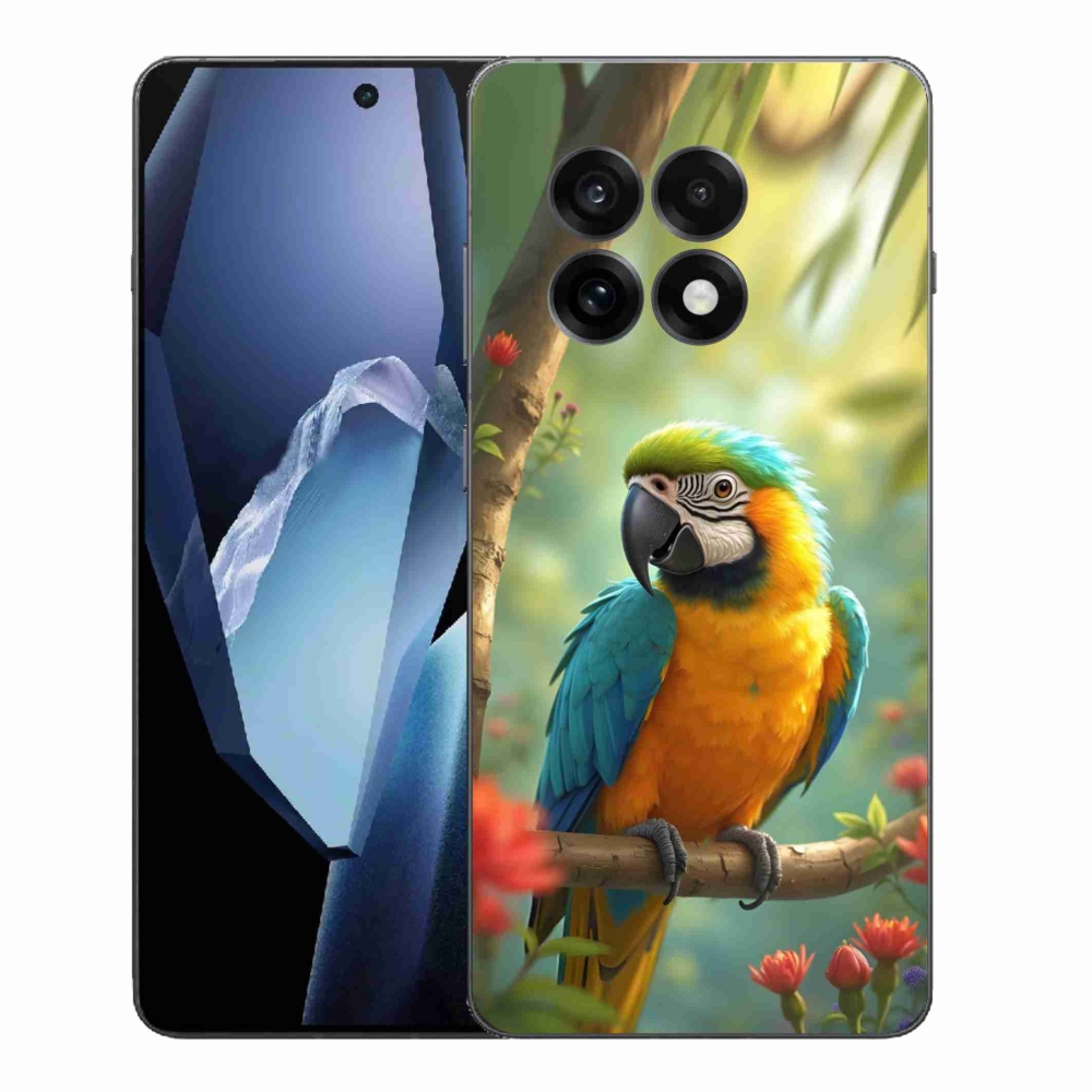Gelový kryt mmCase na One Plus 13R - papoušek ara modrožlutá