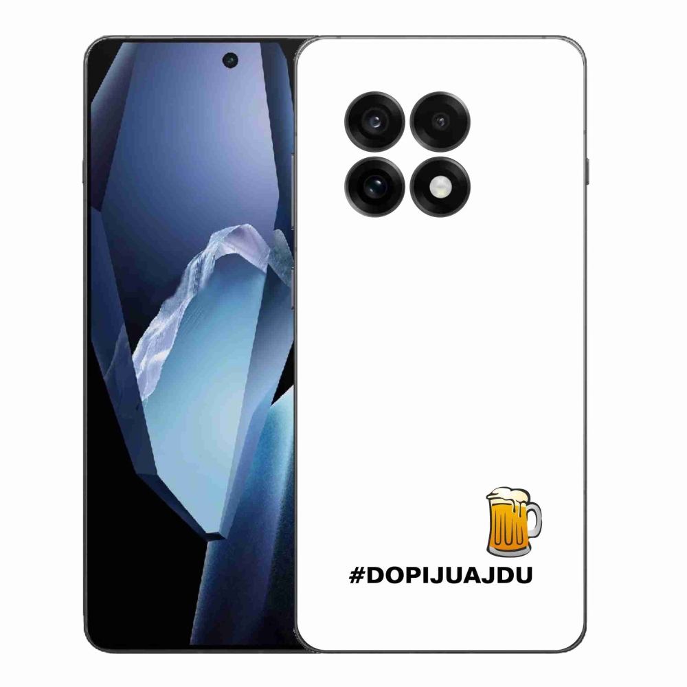 Gelový kryt mmCase na One Plus 13R - pivní motiv 1 bílé pozadí