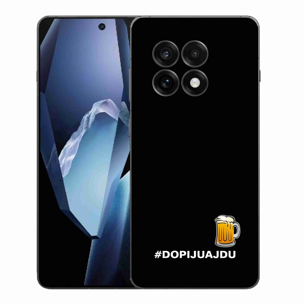 Gelový kryt mmCase na One Plus 13R - pivní motiv 1 černé pozadí
