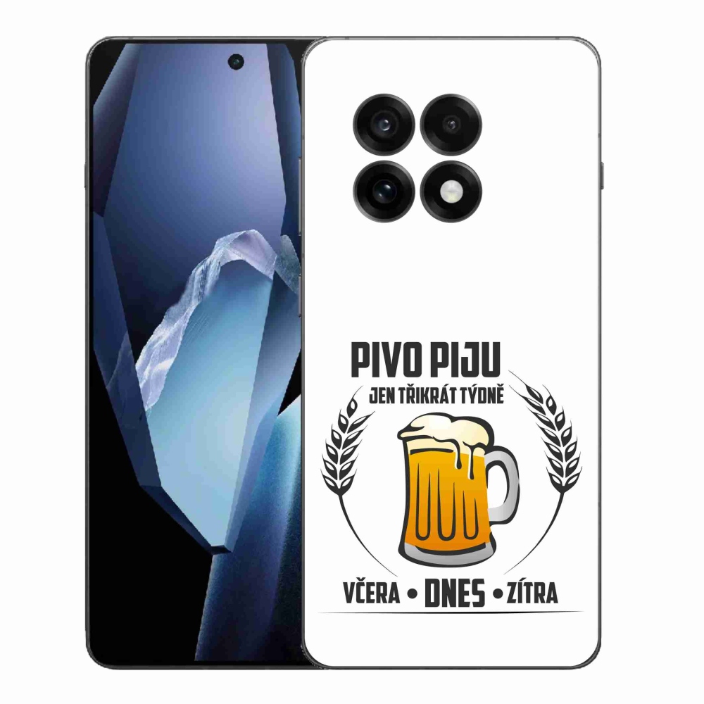 Gelový kryt mmCase na One Plus 13R - pivní motiv bílé pozadí