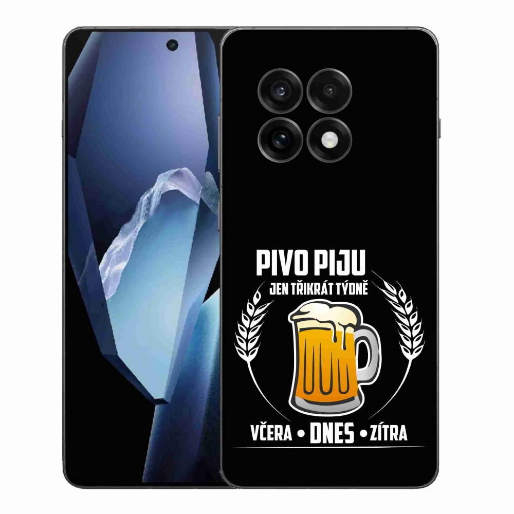 Gelový kryt mmCase na One Plus 13R - pivní motiv černé pozadí