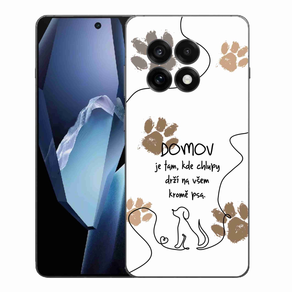 Gelový kryt mmCase na One Plus 13R - psí motiv bílé pozadí