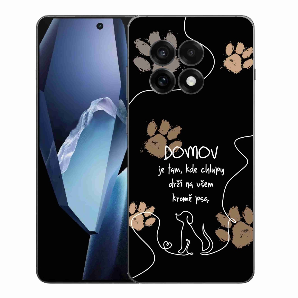 Gelový kryt mmCase na One Plus 13R - psí motiv černé pozadí