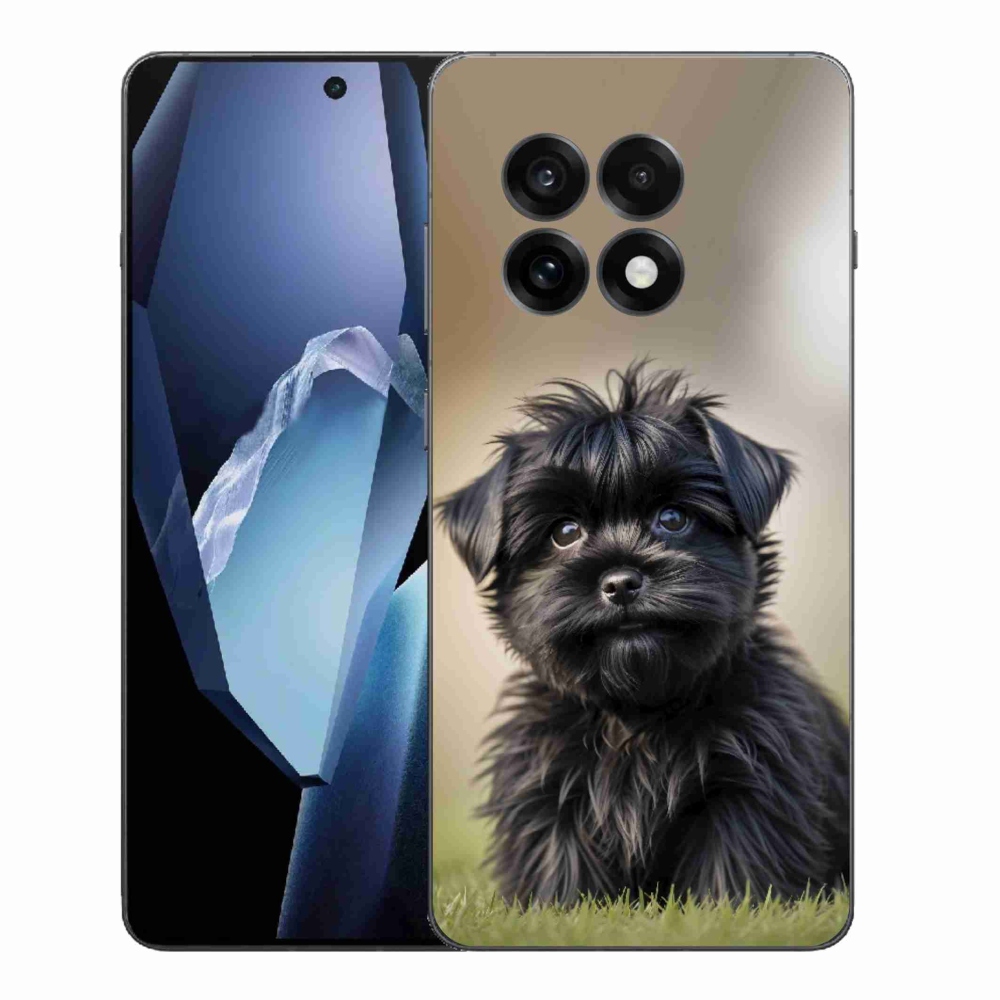 Gelový kryt mmCase na One Plus 13R - roztomilý černý pejsek