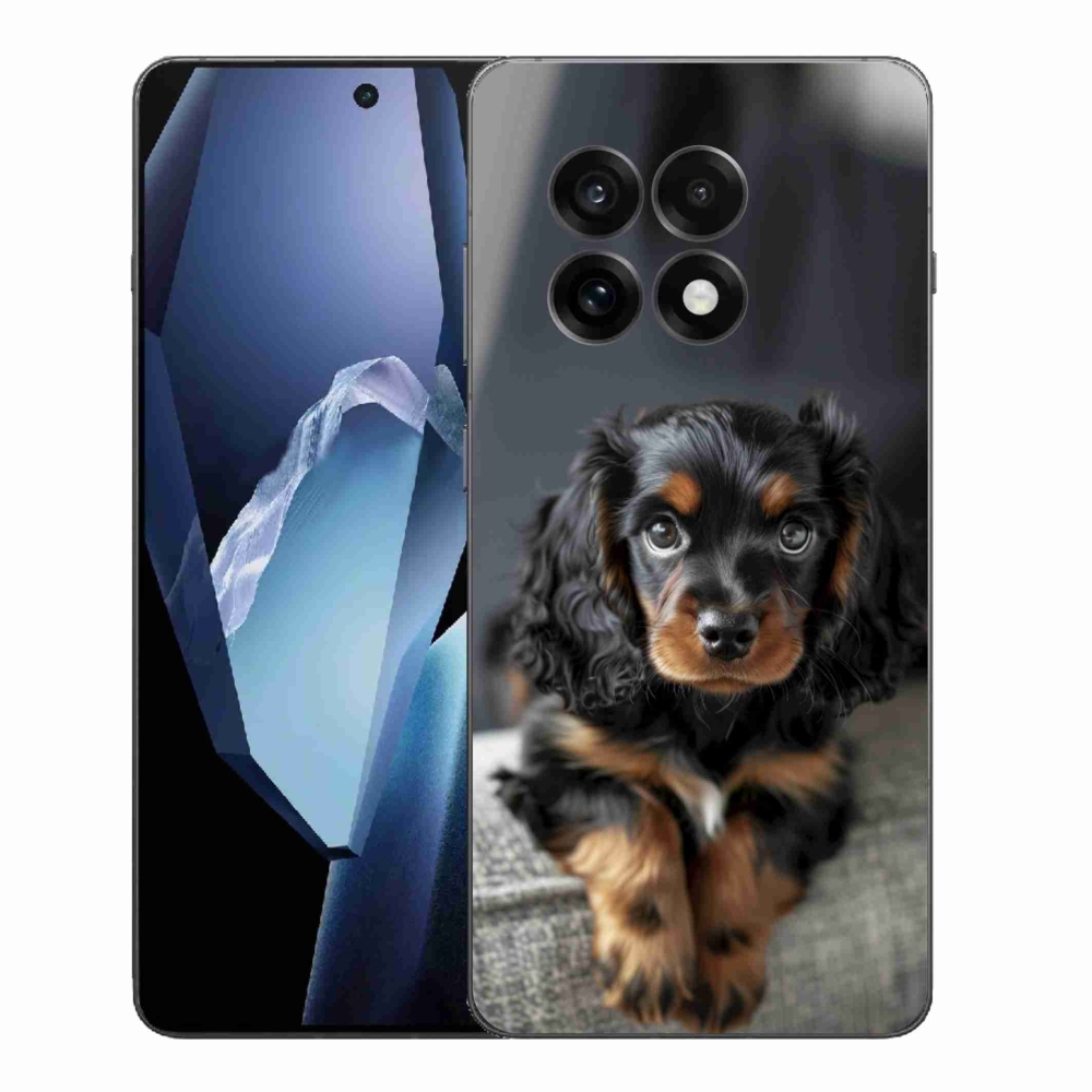 Gelový kryt mmCase na One Plus 13R - roztomilý dlouhosrstý jezevčík