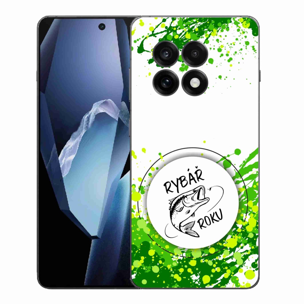 Gelový kryt mmCase na One Plus 13R - rybář roku bílé pozadí