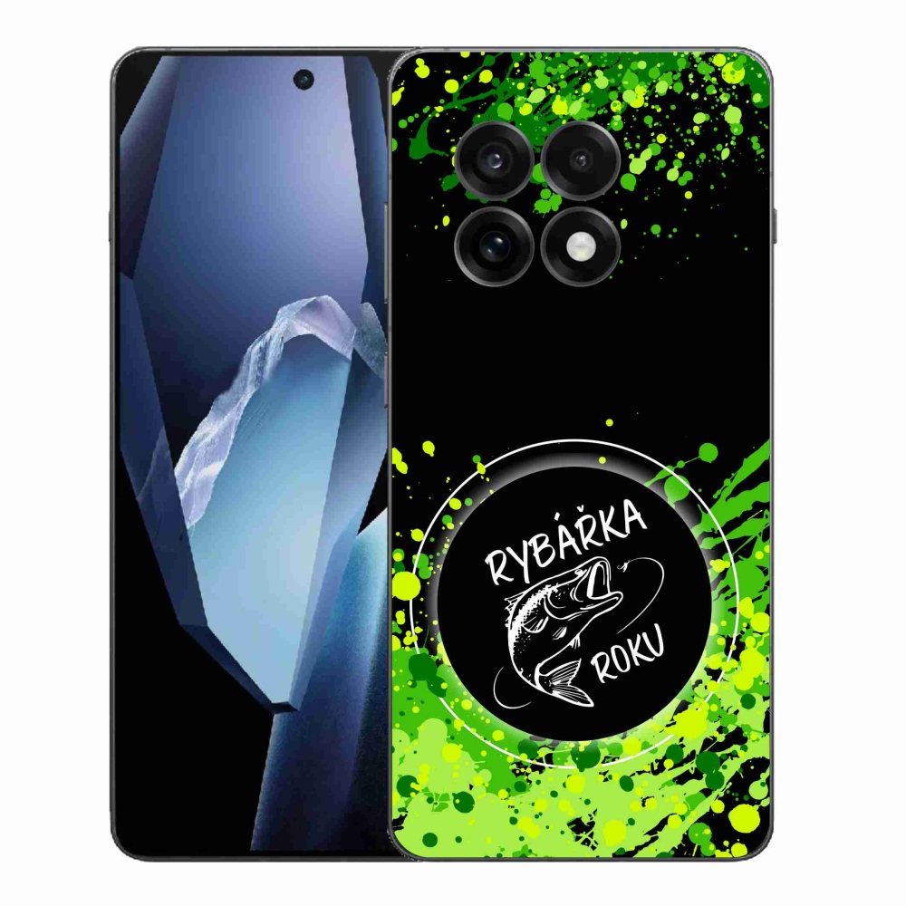 Gelový kryt mmCase na One Plus 13R - rybářka roku černé pozadí