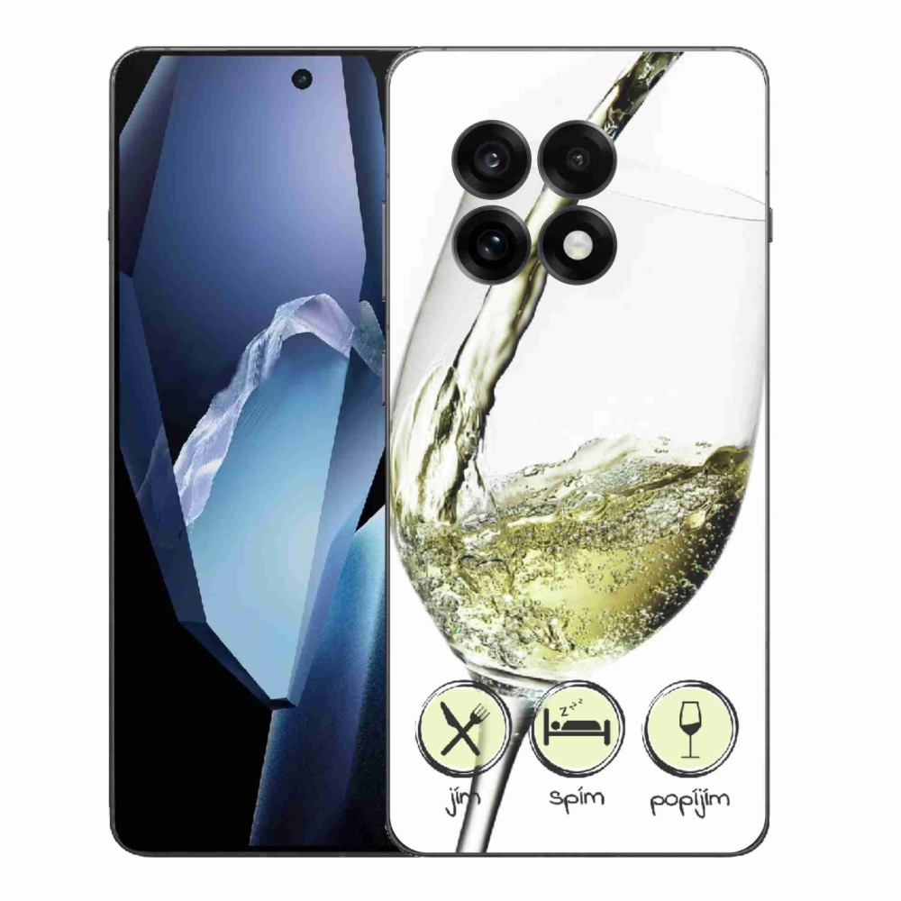 Gelový kryt mmCase na One Plus 13R - sklenička vína bílé