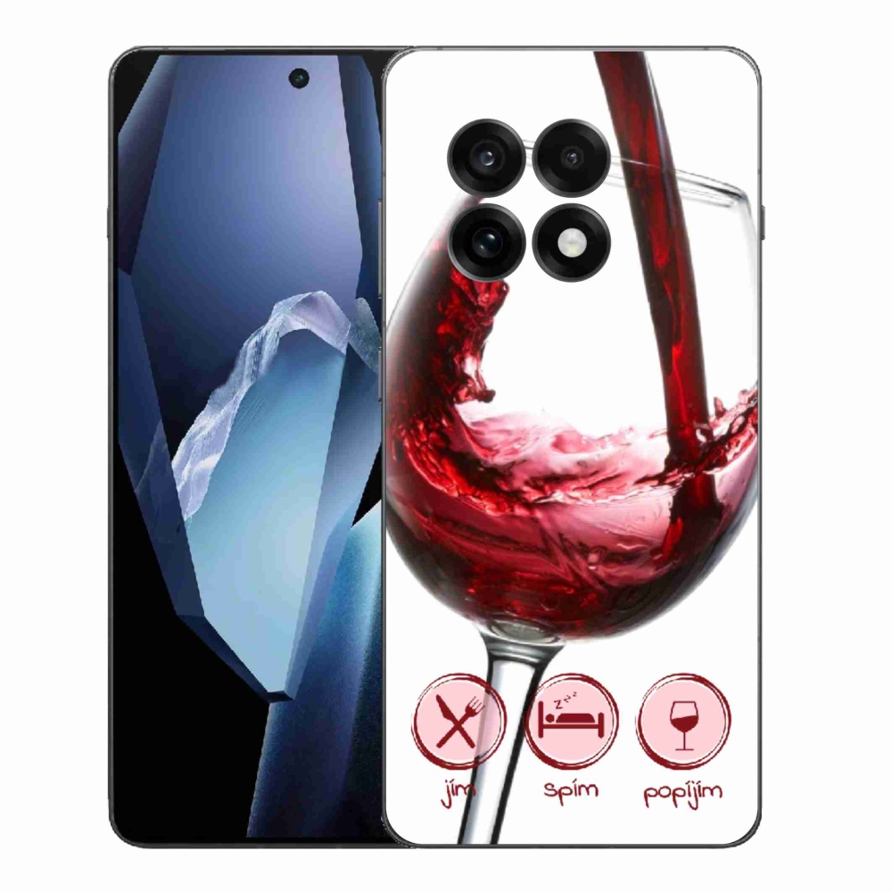 Gelový kryt mmCase na One Plus 13R - sklenička vína červené