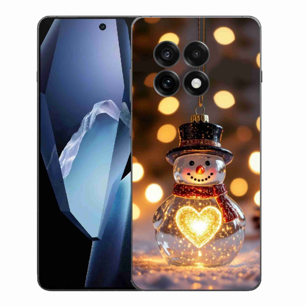 Gelový kryt mmCase na One Plus 13R - svítící vánoční sněhulák