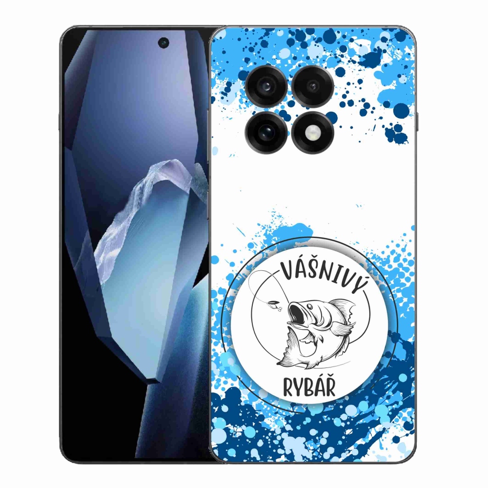 Gelový kryt mmCase na One Plus 13R - vášnivý rybář bílé pozadí