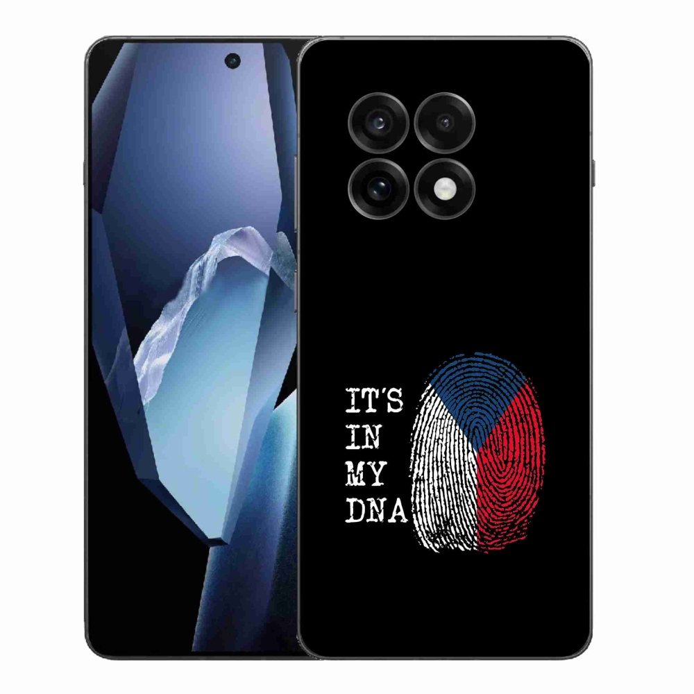 Gelový kryt mmCase na One Plus 13R - vlajka otisk prstu černé pozadí