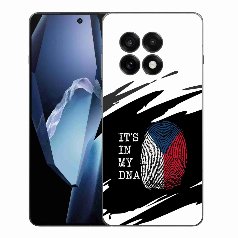 Gelový kryt mmCase na One Plus 13R - vlajka otisk prstu černobílé pozadí
