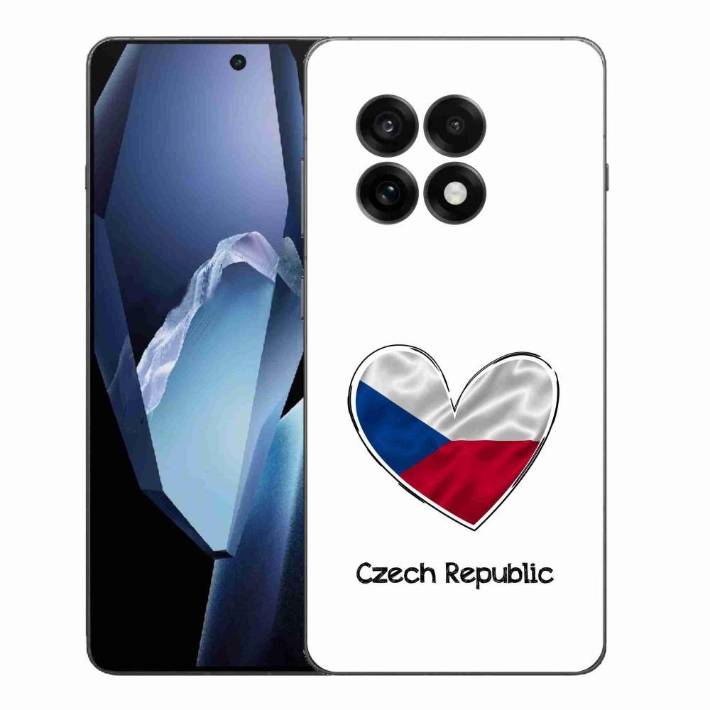 Gelový kryt mmCase na One Plus 13R - vlajka srdce bílé pozadí