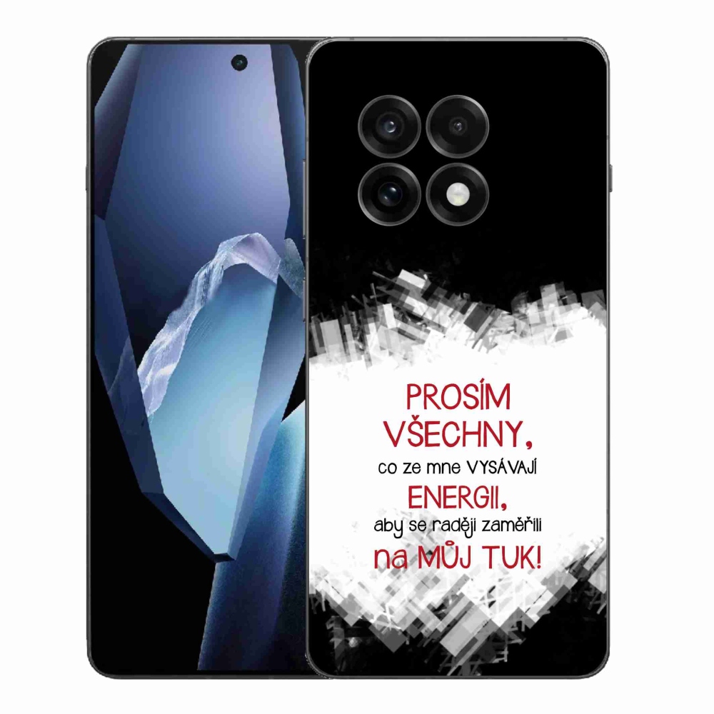 Gelový kryt mmCase na One Plus 13R - vtipný text 1 červený