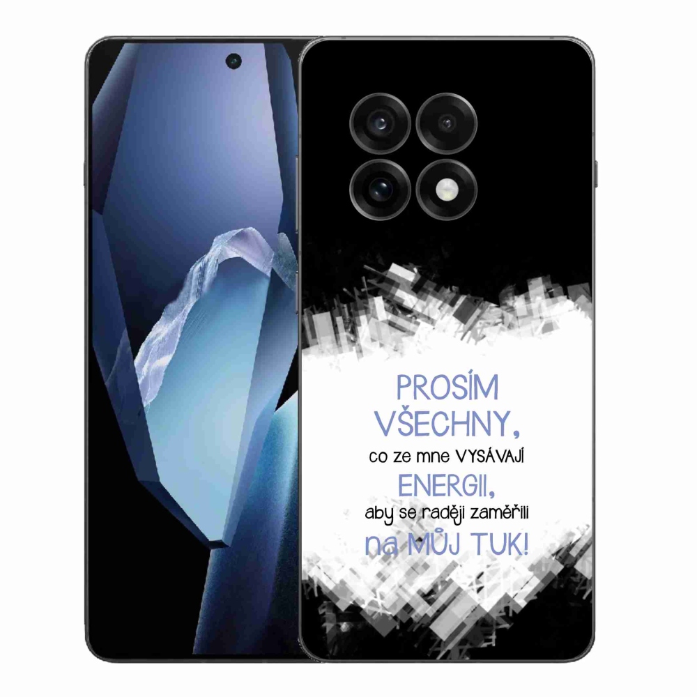 Gelový kryt mmCase na One Plus 13R - vtipný text 1 modrý