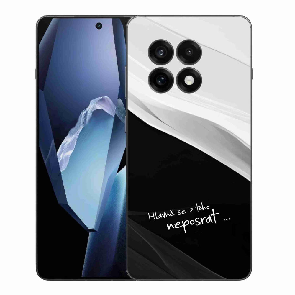 Gelový kryt mmCase na One Plus 13R - vtipný text 13 černobílé pozadí