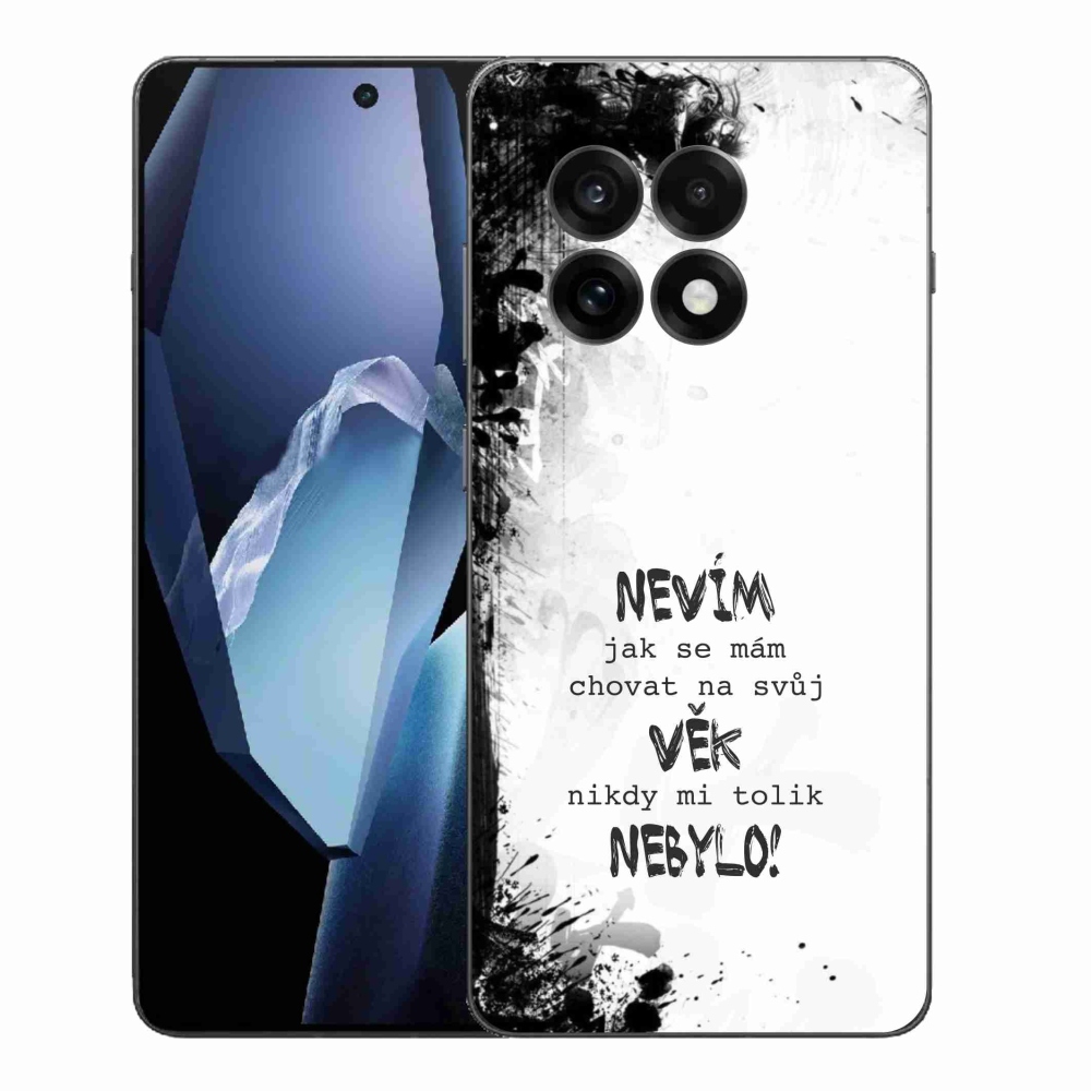 Gelový kryt mmCase na One Plus 13R - vtipný text 14 bílé pozadí