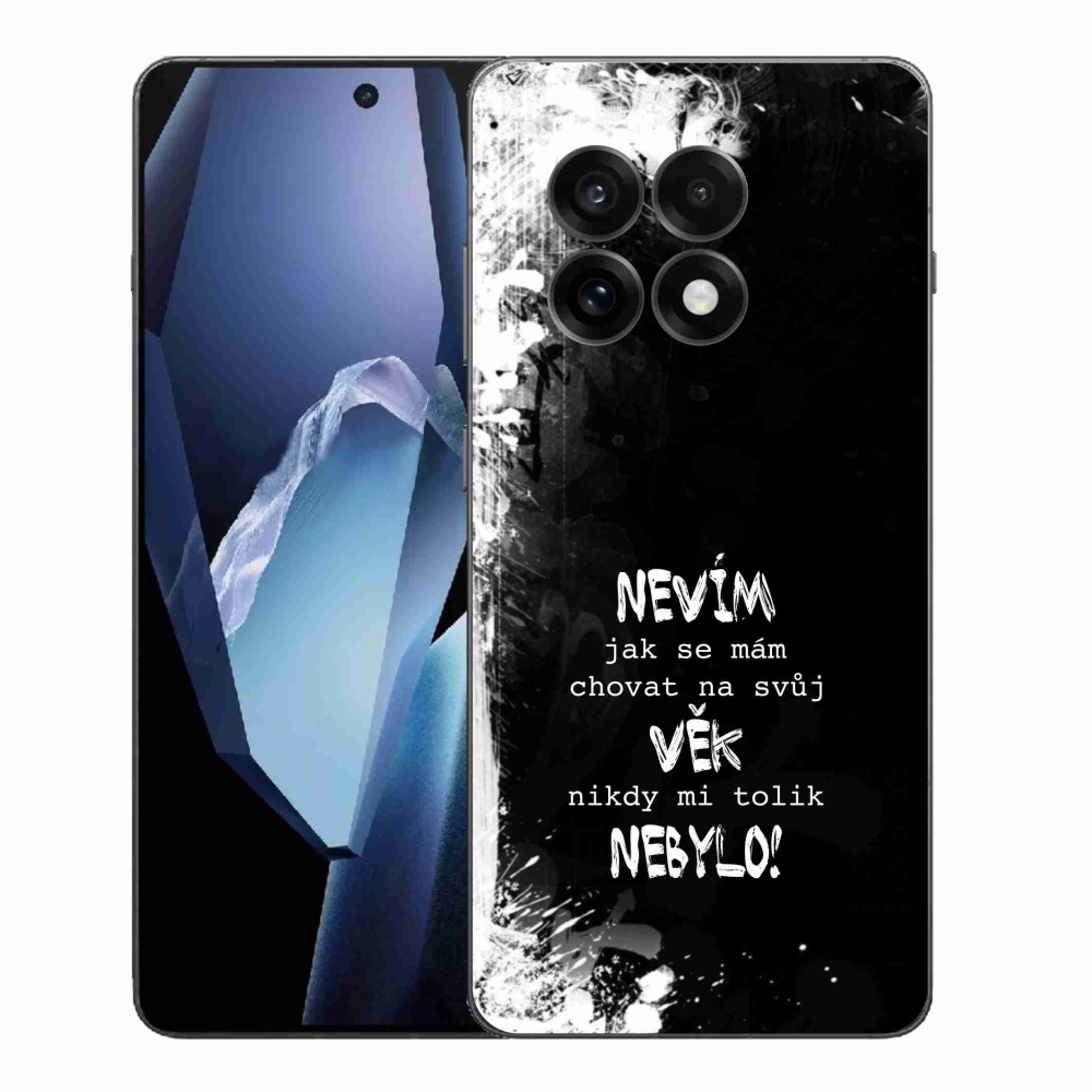 Gelový kryt mmCase na One Plus 13R - vtipný text 14 černé pozadí