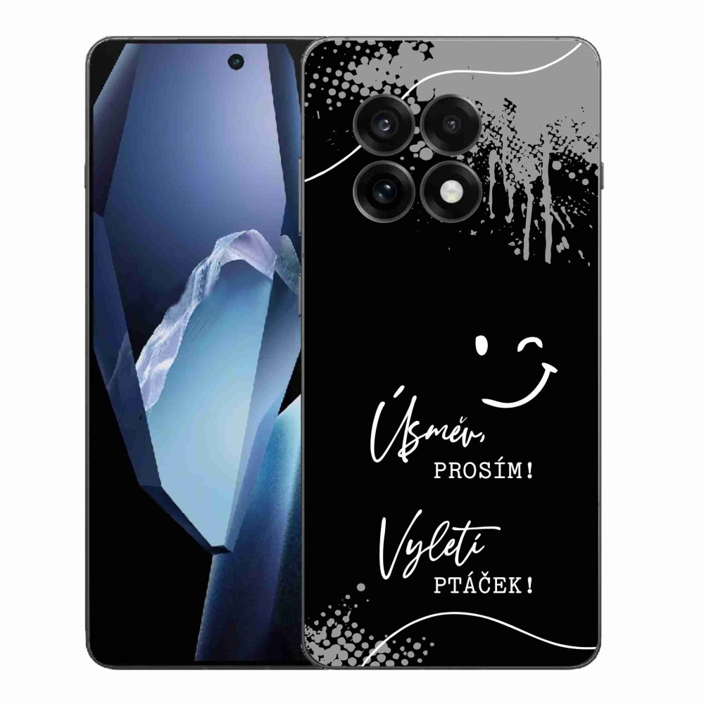 Gelový kryt mmCase na One Plus 13R - vtipný text 4 černé pozadí