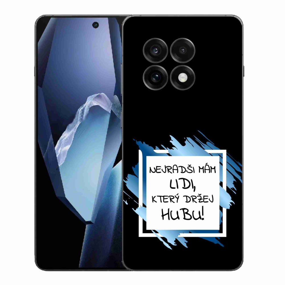Gelový kryt mmCase na One Plus 13R - vtipný text 7 bíločerné pozadí
